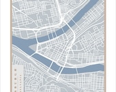 Pittsburgh Street Map - 11x14 print Pittsburgh art wall hanging Pittsburgh print