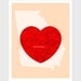 Atlanta Art - Map Heart - 11x14 print - Atlanta Georgia art print