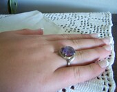 Big Amethyst Sterling Ring 7