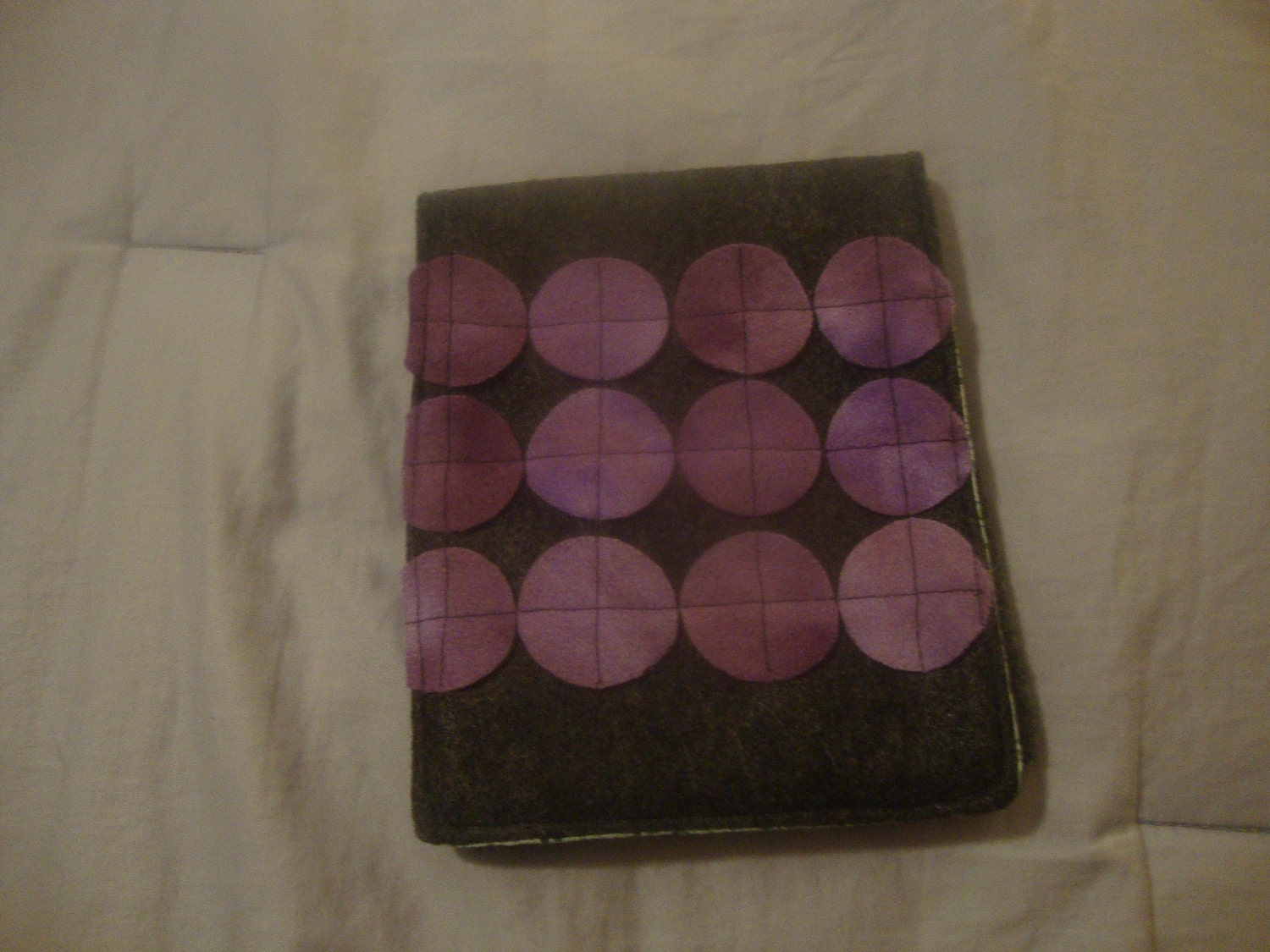 Crafty Tool Storage Pouch, Gray w/ Purple Circles