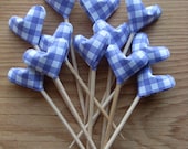 Lavender Gingham Picnic Picks, set of 12. Purple, Picnic, Summer Party, Cake Decoration, Cupcake Toppers.