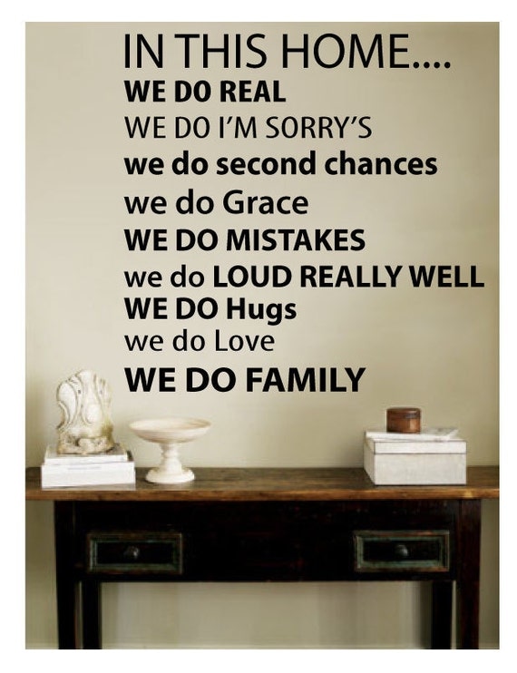 Wall Decal quote - IN THIS HOME - Vinyl Wall Art Quote