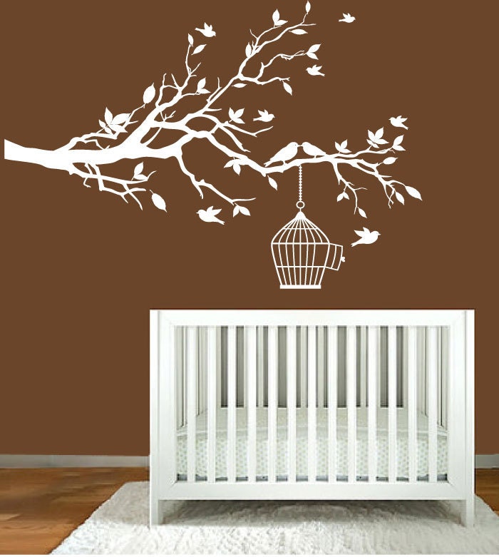 Vinyl Wall Decals Nursery White Tree Branch by ModernWallDecal
