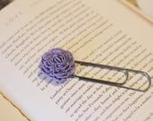 Giant PaperClip Bookmark topped with Lilac Purple colored Peony Cabochon