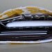 wristlet clutch with gathers and zipper, credit card pockets, removable strap