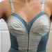 Vtg 50s Bullet Bra Bustier - Hand Dyed -Upcycled Turquoise - 36 B / C