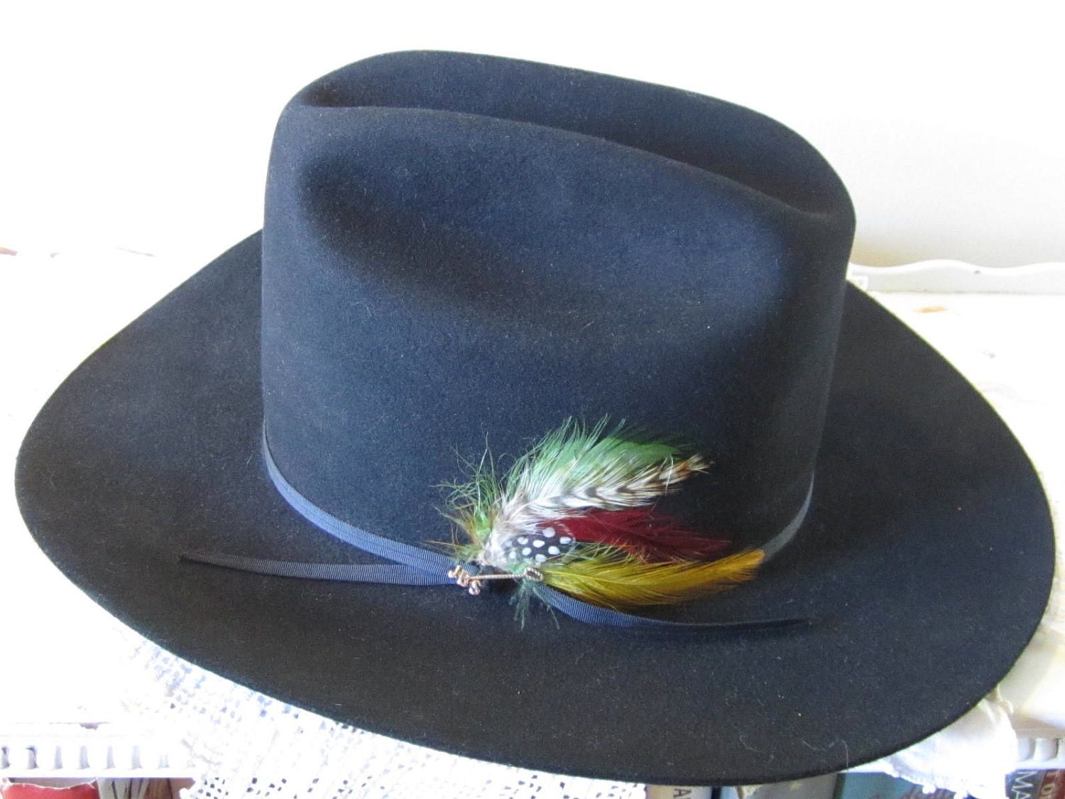 Just Reduced Black Stetson Cowboy Hat 5X Beaver Fur Felt Cowboy Ranch