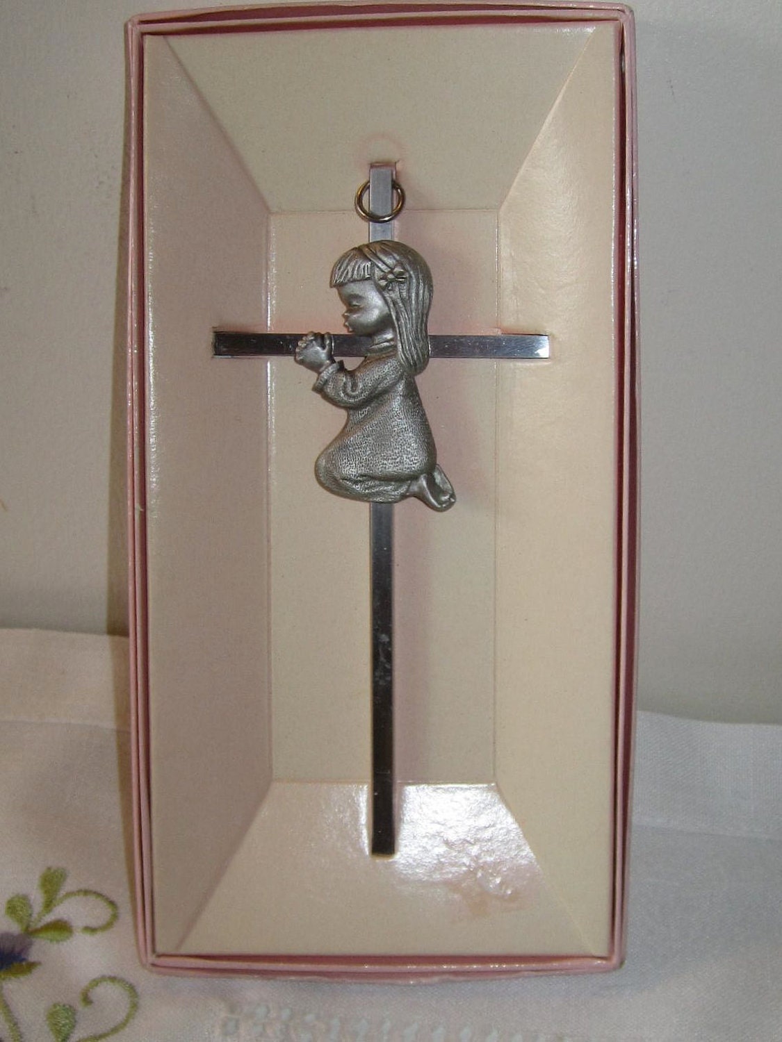 Bless this Child Vintage Metal Wall Cross