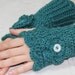 Hand Crocheted Fingerless Gloves-emerald