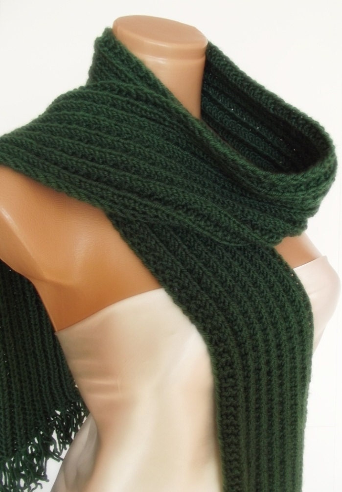 hand knitted Womens Mens unisex neckwarmer scarf valentines day gift for him ready to ship green