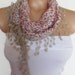 2012 summer fashion scarf with lace new design white red floral