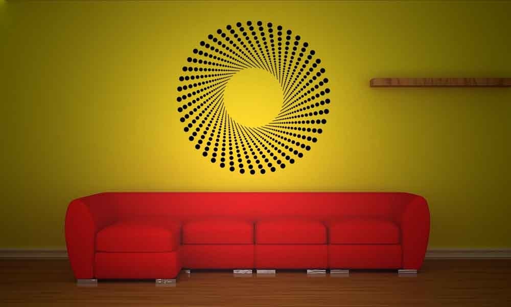 Retro 3D Dot Medallion - Vinyl Wall Art, Vinyl Decal, Retro, Mod, Wall Decal, Wall Decor, Dorm Decor