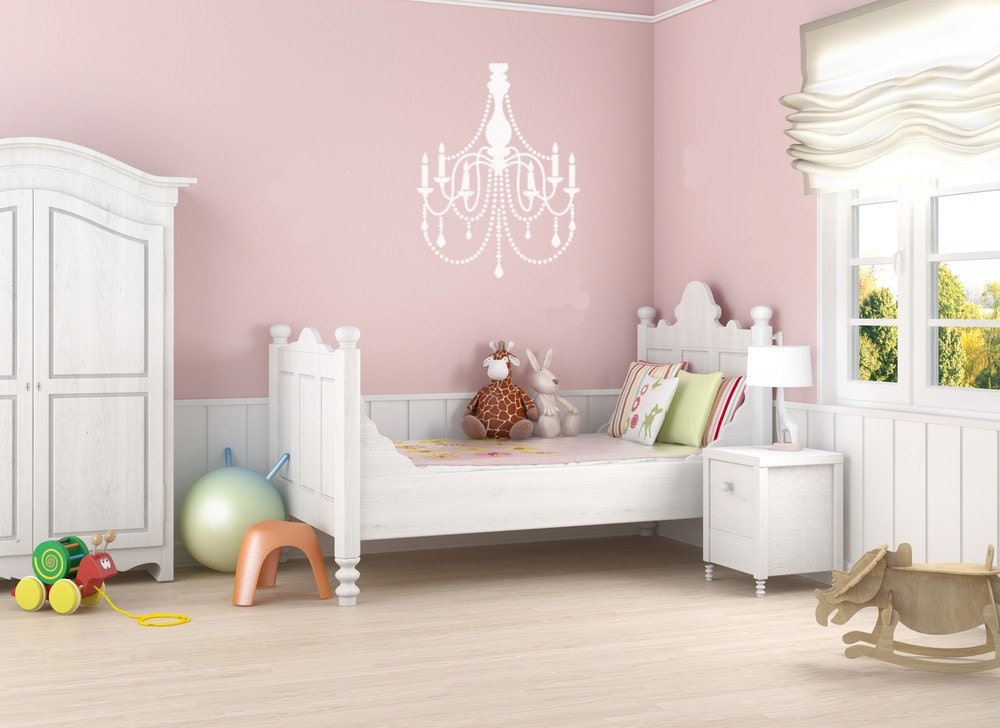 Elegant, Vicorian, Beaded Chandelier - Decal, Sticker, Vinyl, Wall, Home, Bedroom, Dining Decor