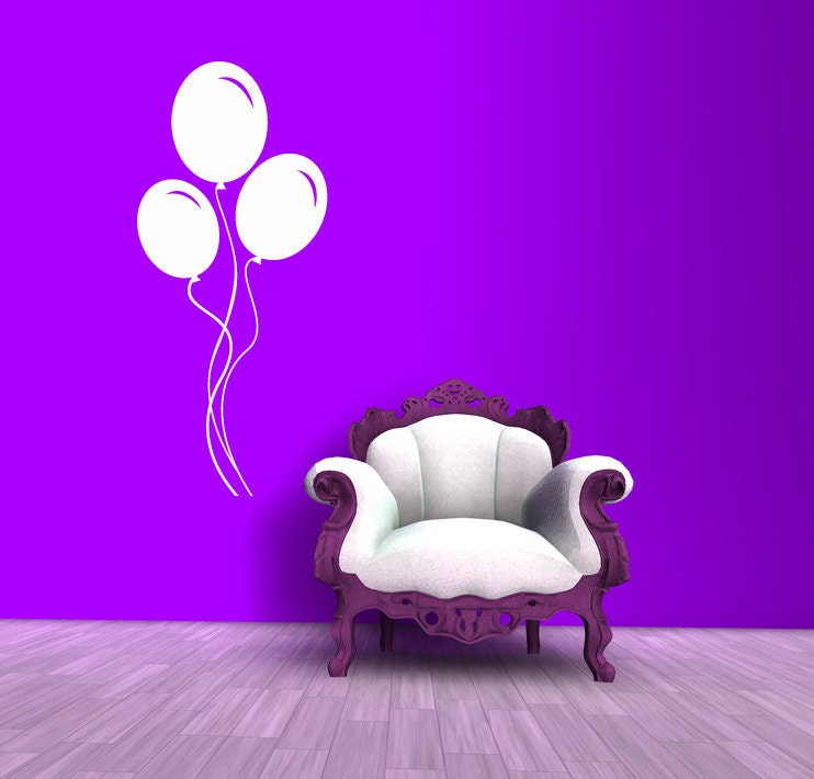 Balloons, Birthday, Helium, Party - Vinyl, Decal, Sticker, Wall, Home, Kid's Decor