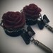 Bullet Bettie 7/8 inch 22mm Acrylic Dangly Plugs - Rocker Roses Stretched Ears