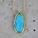 Turquoise Drop Bezel 14k Gold Filled Necklace
