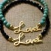 Gold Love Turquoise or Black Onyx Bracelet