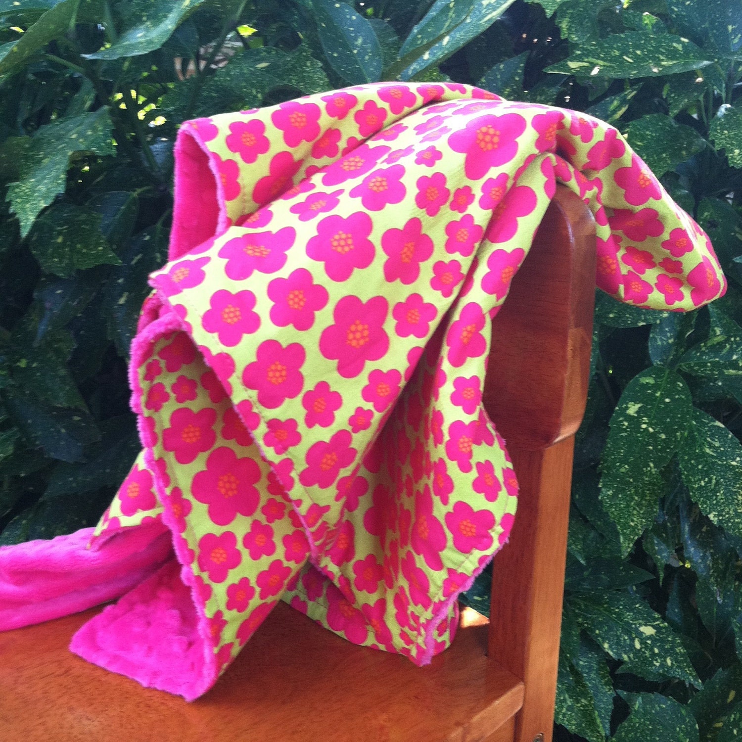 Bright Pink Minky Baby Blanket