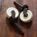 Matching Set of Antique Porcelain Furniture Wheel Casters in Near Mint Condition