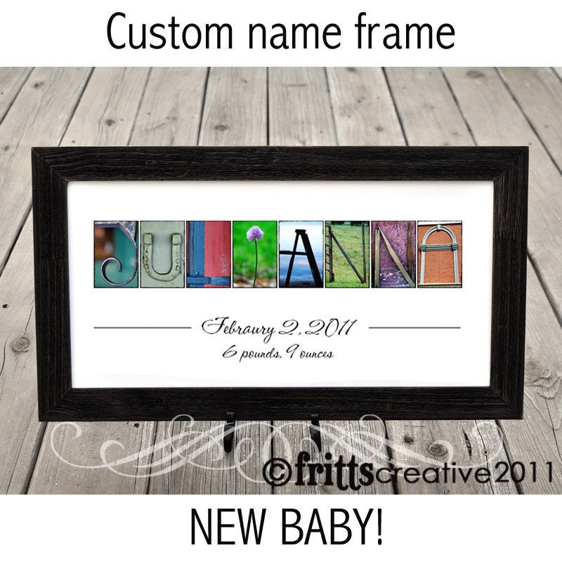 Baby Name Print in Alphabet Photography - 10x20 Name Frame Print COLOR Unframed