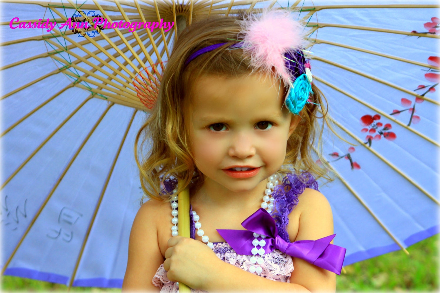 Gorgeous Posh Couture Purple Pixie Dust rosette flower  Headband Baby & girls photograpy prop Bow Rosette