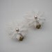 Vintage White Earrings Feathery Plastic Aurora Borealis 40's 50's Summer or Snow