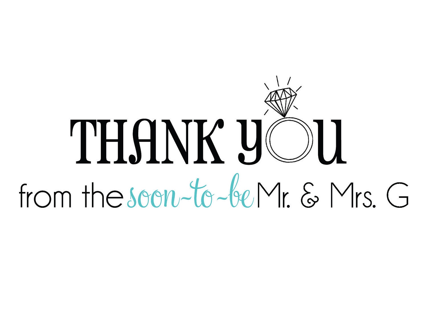 Mr. & Mrs. To Be Thank You Cards