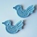 Crochet Blue Birds Applique, Baby Boy Embellishment