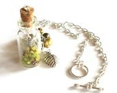 Green pearl cluster necklace