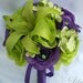17pcs Wedding Bridal Bride Bouquet Flowers Decoration Package GREEN PURPLE LILY