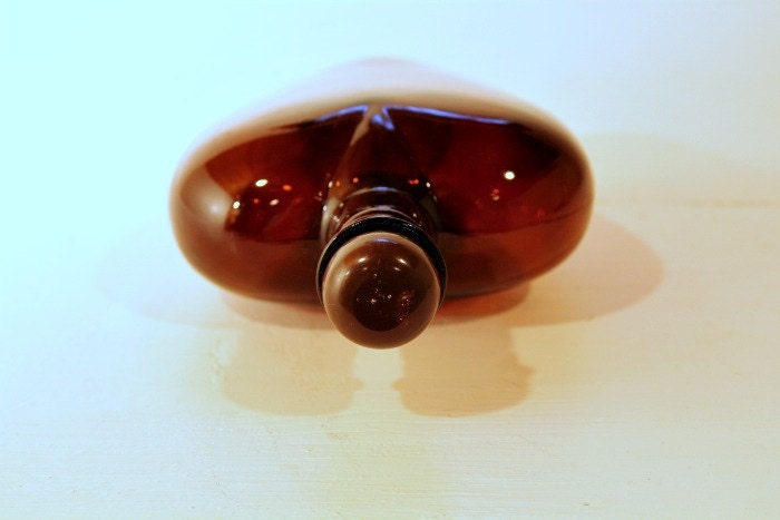 Vintage Bottle Paul Masson Amber Heart Shaped
