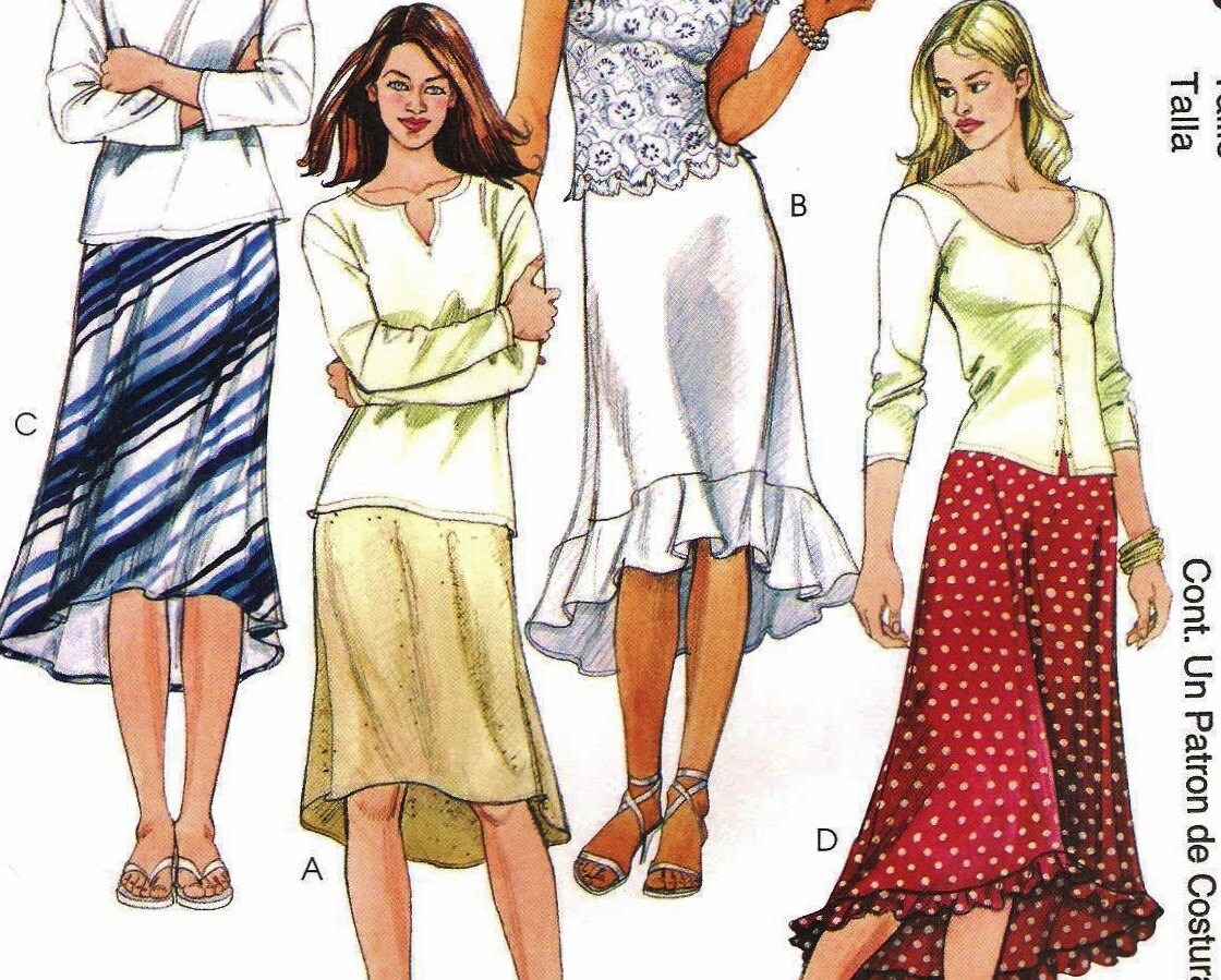 Bias Cut Skirt Pattern McCalls 4308 Misses sizes by StitchySpot