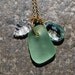 Gold Rush Seafoam and Quartz Crystal On 14kt Gold Over Sterling Silver Necklace.