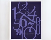 16x20 NUMBERS print : Palette No. 59 indigo purple