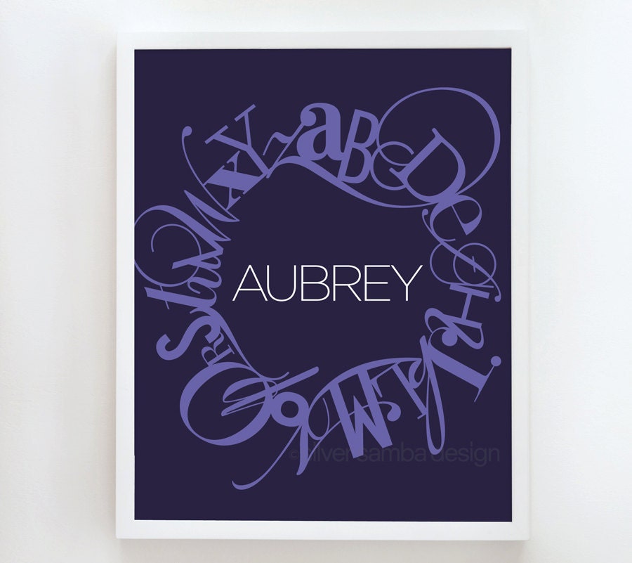 16x20 EMBLEM print custom name : Palette No. 59 indigo purple