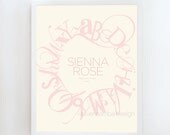 16x20 EMBLEM print custom name : Palette No. 20 cream pink