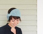 Knit Turban Headband Ear Warmer - Pale Blue or CHOOSE Your Color - Agatha Christie - LitKnits