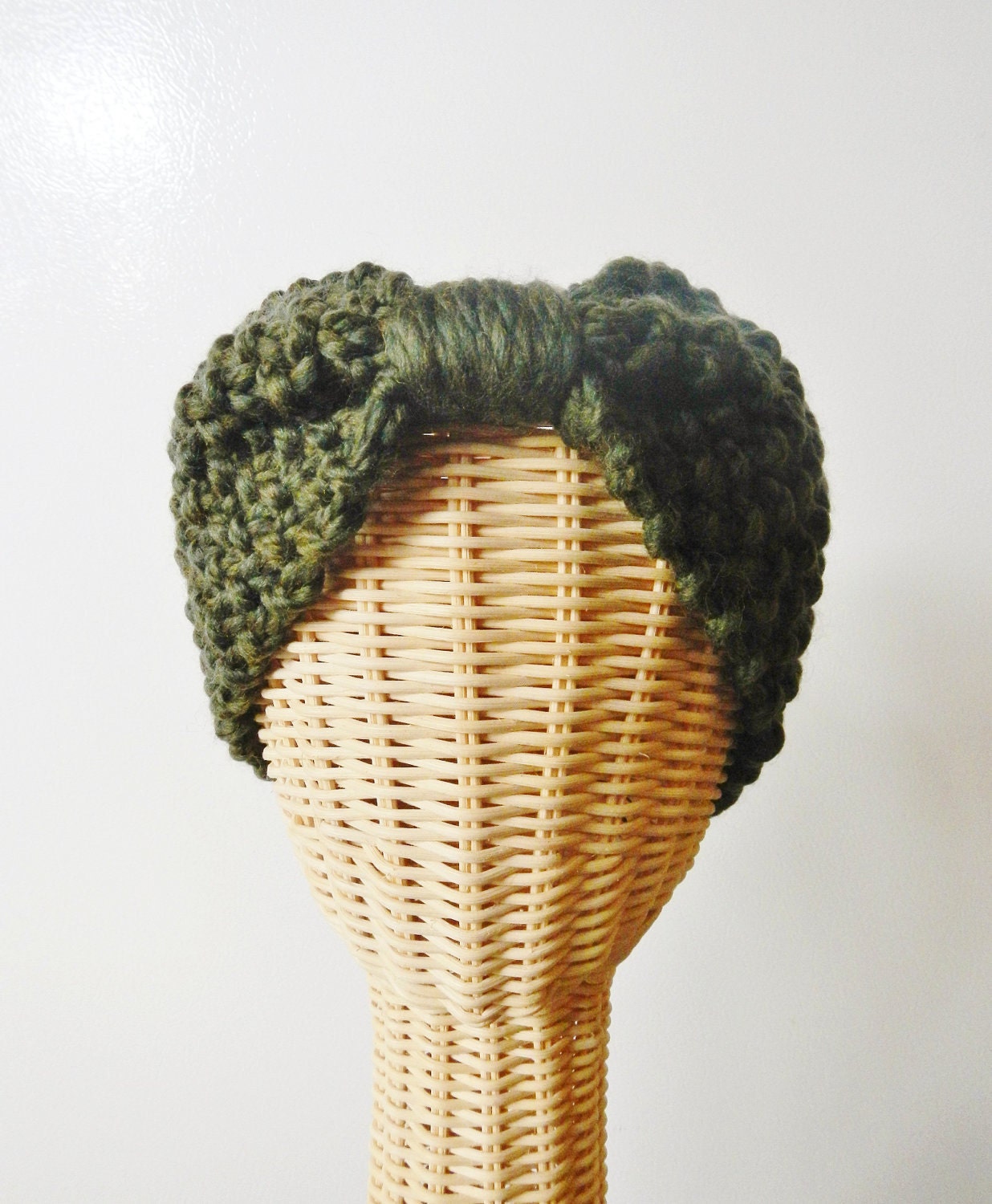 Headband / Dark Green Ear Warmer - Turban Hair Wrap - Choose Your Color - Agatha Christie - LitKnits
