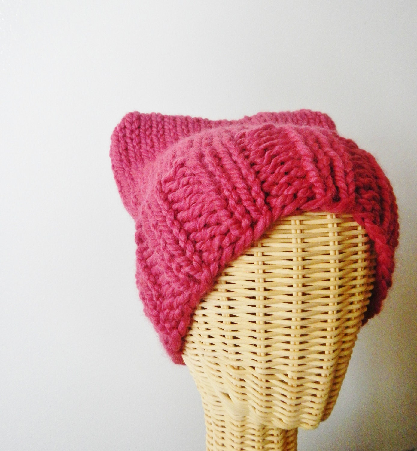 Pink Cat Hat - Knit Beanie / Toque - CHOOSE Your Color - 50% Donation to Alley Cat Allies