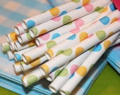 50 Confetti Dots paper drinking straws with Free Blank DIY Printable Flags, Birthday, Baby Shower, Bridal, Kids ,Made In USA