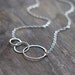 LAST ONE Entwined Circles Silver Necklace - Three Linked Sterling Silver Circles - Simple Minimalist Jewelry