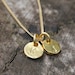 Gold Personalized Necklace / Two Initials Monogram Necklace / Hand Stamped Jewelry
