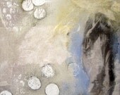 Angels Are Everywhere - Mixed media small painting with angel
