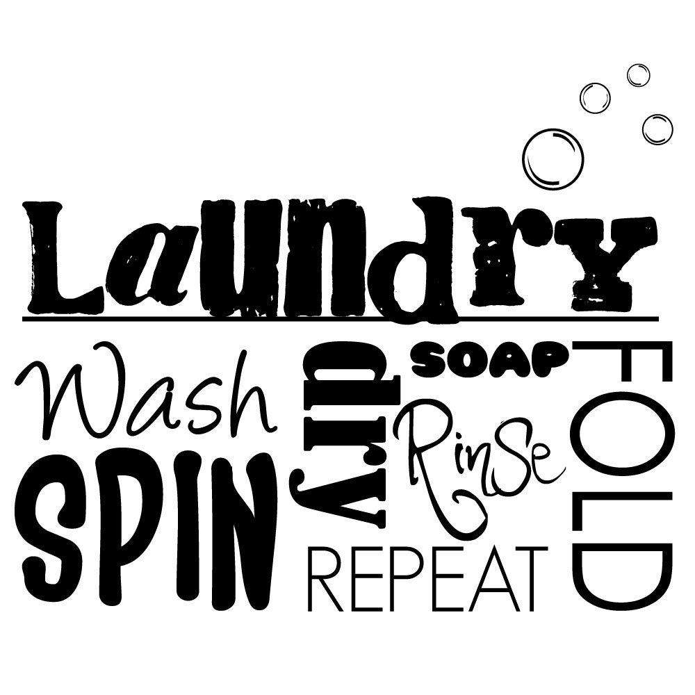 Vinyl Wall Art Laundry Word Collage 24W X 20H 49 By RightSideStuff