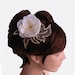 Fabric Hair Flower Bridal Fascinator / Corsage Pin Brooch. Handmade. White OOAK