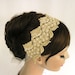 Gold Lace Bridal Weddings Headband in Roman Style. Handmade in Unique Design