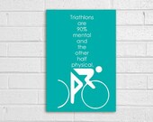 Olympic Triathlons Mental Game Quote Athlete Gift - Teal Turquoise Blue