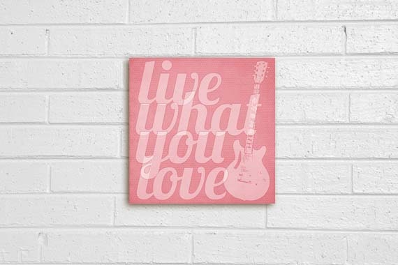 Live What You Love original digital print in faded pink polka dots- 8x8 Gifts Under 25Valentines Day
