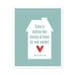 Jane Austen Home Quote Modern Typography Print in Aqua and Red - 8x10 Holiday Christmas Gift Under 25
