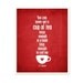 Typography Poster A Cup of Tea and a Long Book - CS Lewis red home decor kitchen quote modern original print